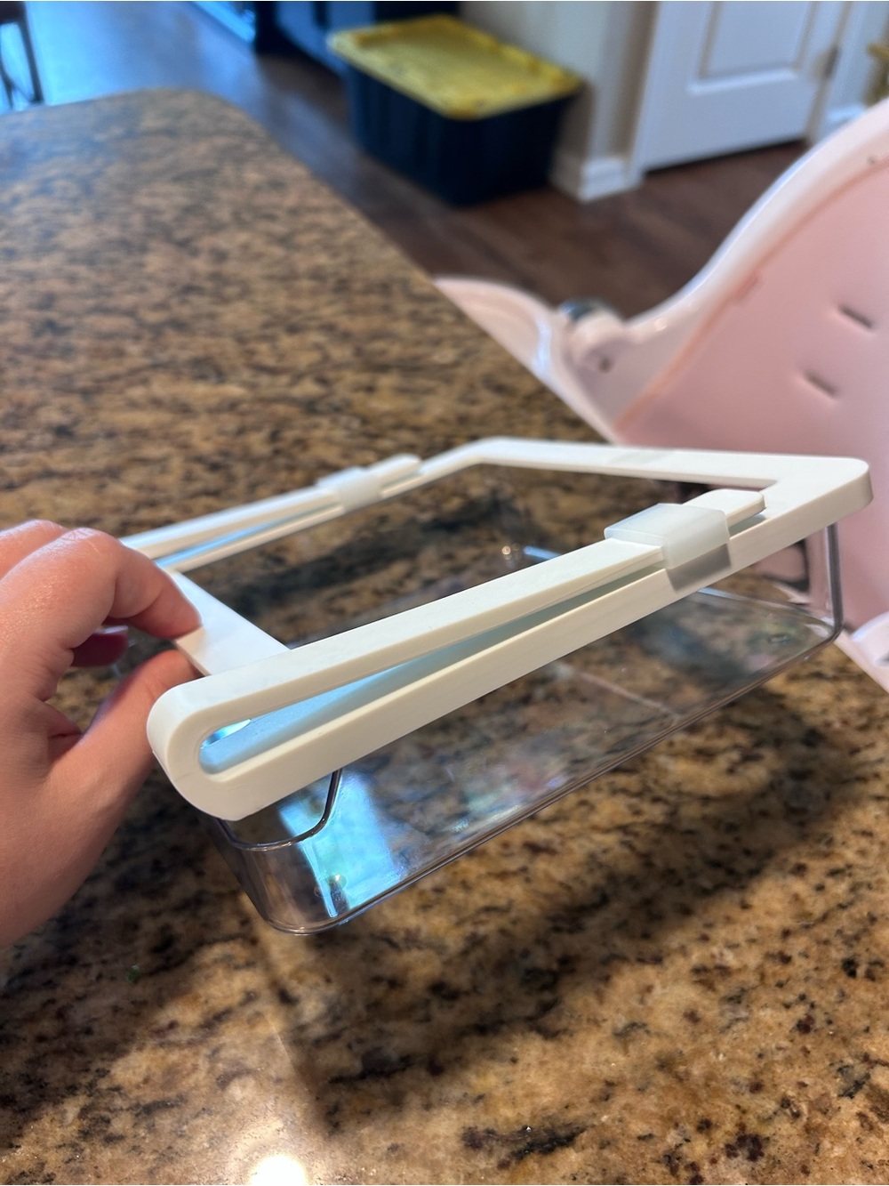 5 for $25 White Plastic Clip-On fridge Storage Tray - Clear Base
